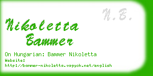 nikoletta bammer business card
